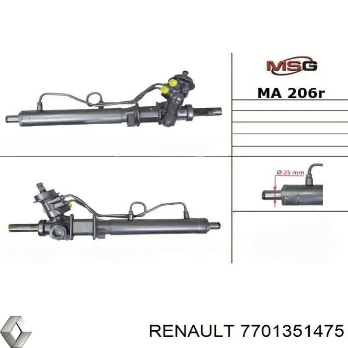 Caja de dirección Renault (RVI) 6025071010