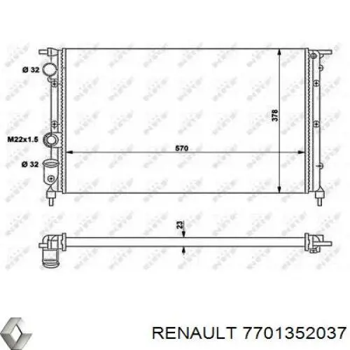 7701352037 Renault (RVI) radiador refrigeración del motor