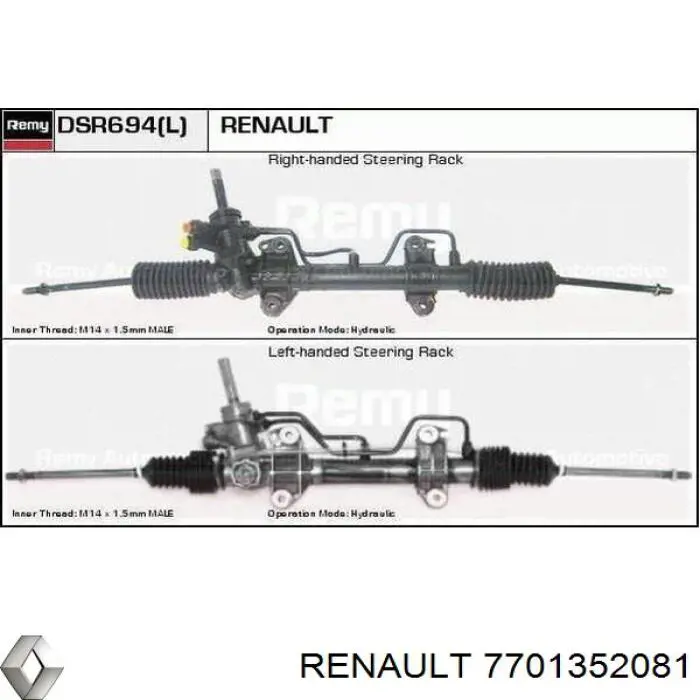 Engranaje de dirección Renault (RVI) 7701352081 precio, desde 71,15 EUR