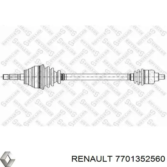 7701352560 Renault (RVI) árbol de transmisión delantero derecho