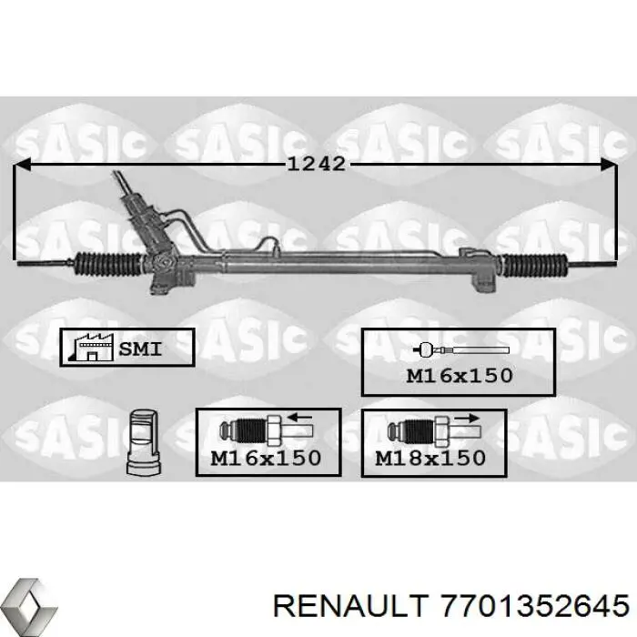 7701352645 Renault (RVI) cremallera de dirección