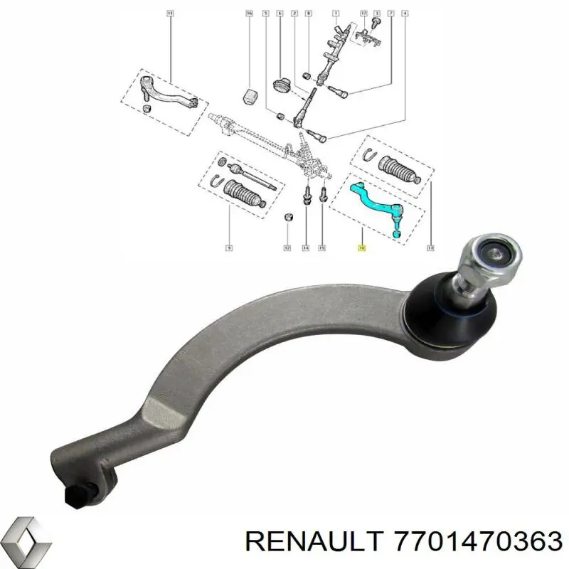 Rótulas de dirección Renault (RVI) 7701470363