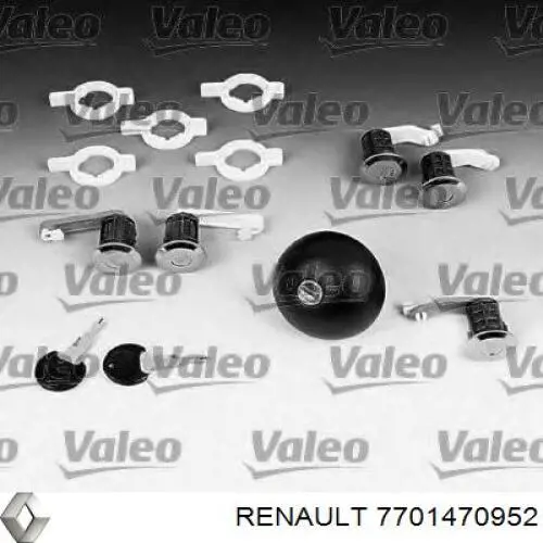 7701470952 Renault (RVI) cilindro de cerradura de puerta delantera