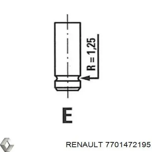 Válvula de admisión Renault (RVI) 7701472195 precio, desde 98,22 EUR
