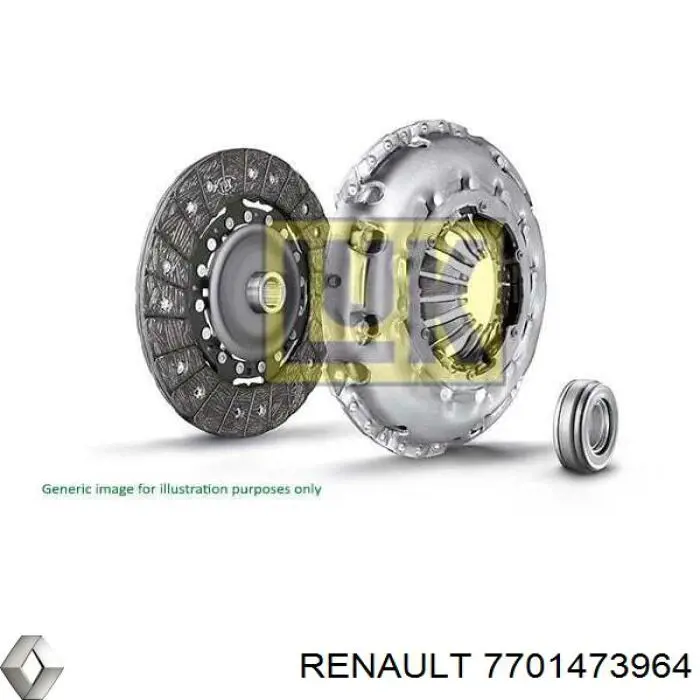 7701473964 Renault (RVI) kit de embrague (3 partes)