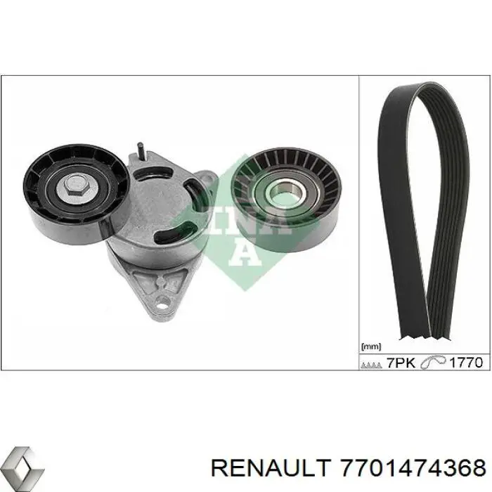 Correa de transmisión, juego Renault (RVI) 7701474368 precio, desde 90,89 EUR
