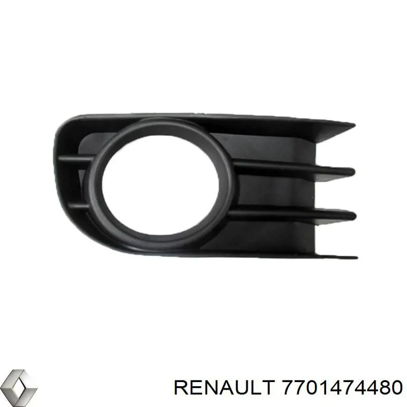 7701474480 Renault (RVI) rejilla de antinieblas, parachoques delantero