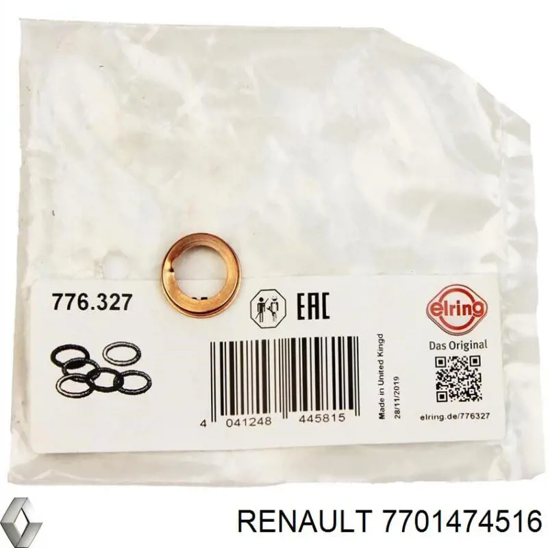 7701474516 Renault (RVI) junta, tapón roscado, colector de aceite
