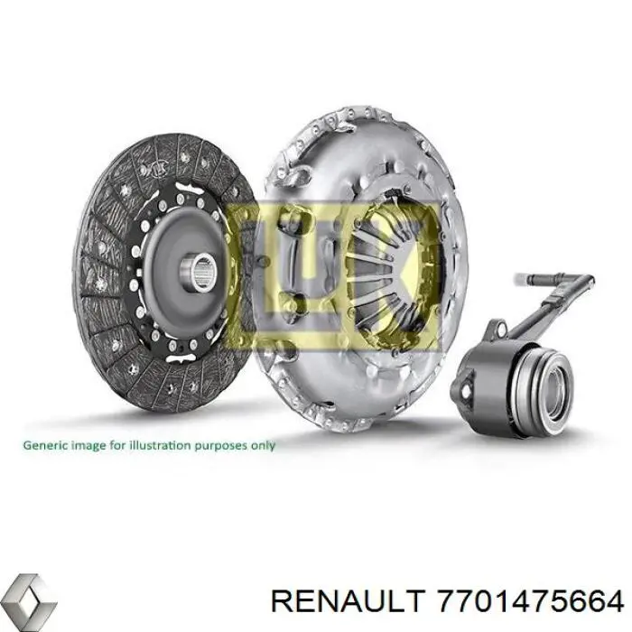 7701475664 Renault (RVI) kit de embrague (3 partes)