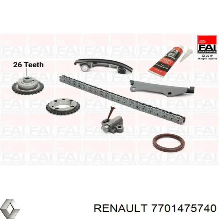 7701475740 Renault (RVI) kit de cadenas de distribución