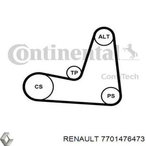Correa de transmisión, juego Renault (RVI) 7701476473 precio, desde 98,44 EUR