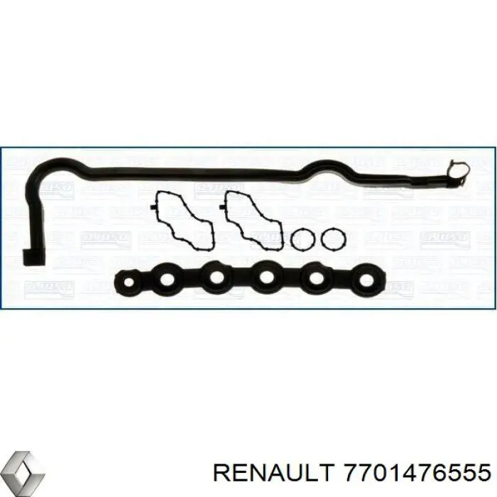 7701476555 Renault (RVI) juego de juntas, tapa de culata de cilindro, anillo de junta