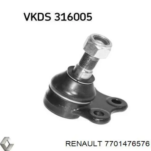 Rótula inferior de suspensión 7701476576 Renault (RVI)