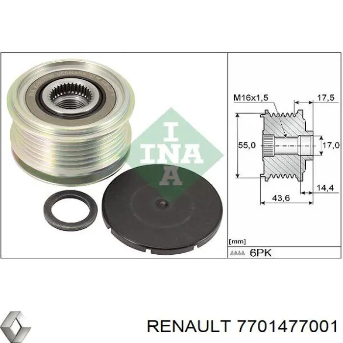 7701477001 Renault (RVI) alternador