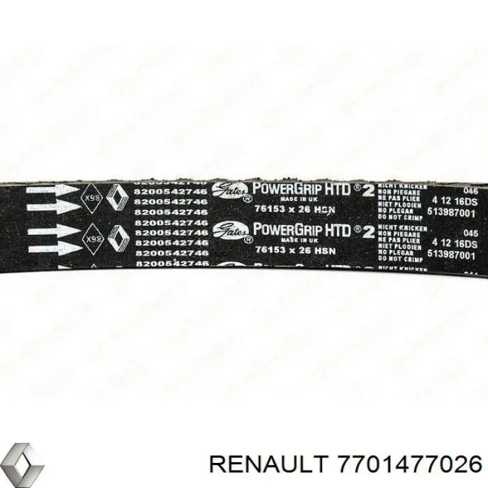 7701477026 Renault (RVI) Kit correa de distribución
