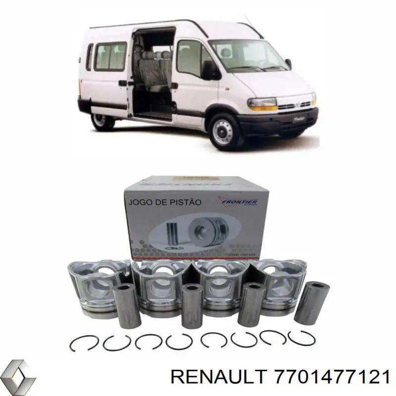 Pistón completo para 1 cilindro, segunda reparación (+0,50 mm) Renault (RVI) 7701477121 precio, desde 114,00 EUR