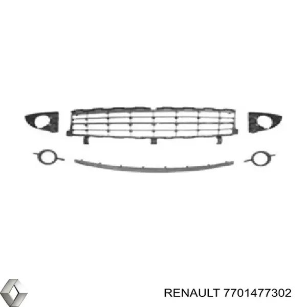 Rejilla de ventilación, paragolpes delantero, central Renault (RVI) 7701477302 precio, desde 78,41 EUR