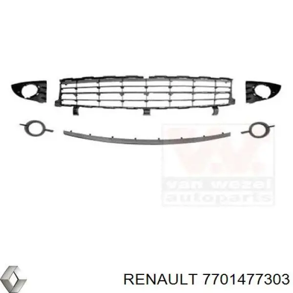 Rejilla de ventilación, paragolpes delantero, central Renault (RVI) 7701477303 precio, desde 124,87 EUR