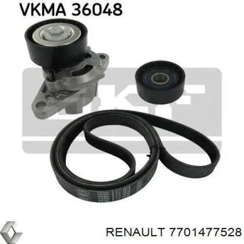 Correa de transmisión, juego Renault (RVI) 7701477528 precio, desde 99,35 EUR