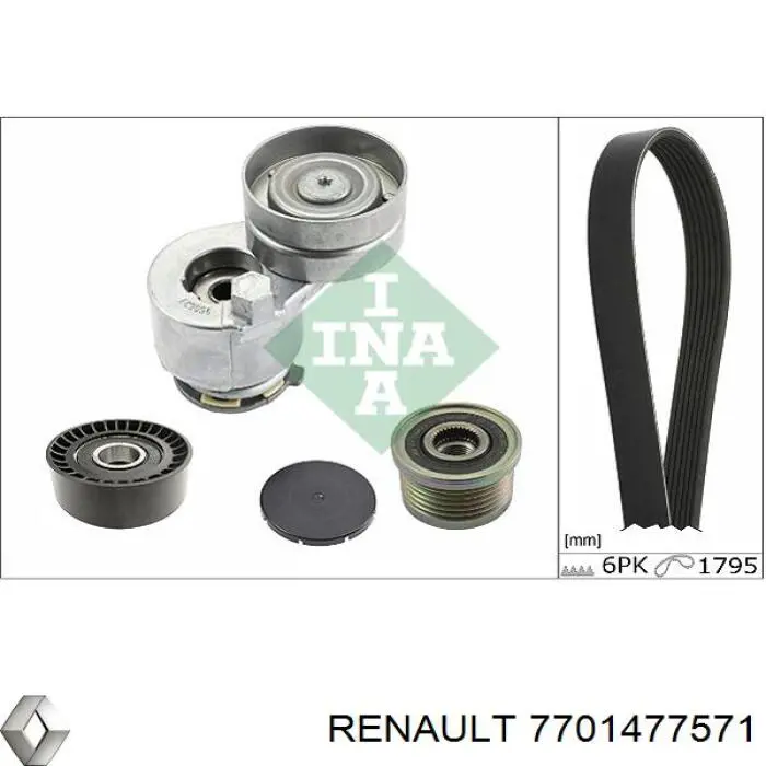 Correa de transmisión, juego Renault (RVI) 7701477571 precio, desde 69,17 EUR