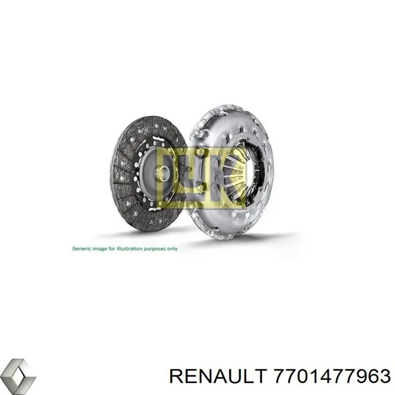 7701477963 Renault (RVI) kit de embrague (3 partes)