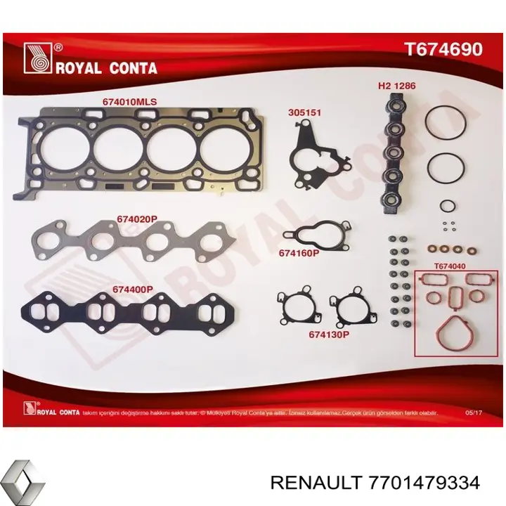 Juego de juntas superiores de motor Renault (RVI) 7701479334 precio, desde 95,42 EUR