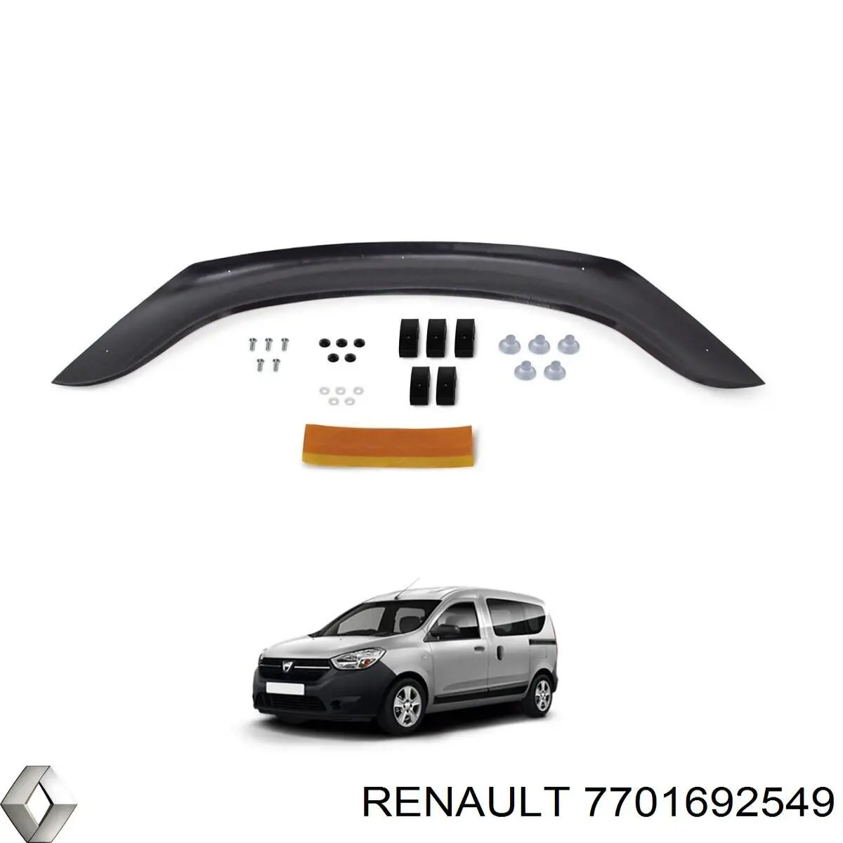 7701692549 Renault (RVI) guardabarros interior, aleta delantera, izquierdo delantero