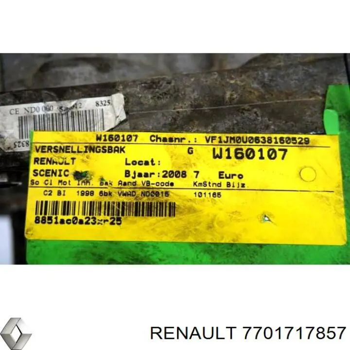7701717857 Renault (RVI) Transimisión manual