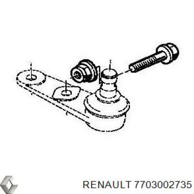 Tornillo de fijación de la rótula de suspensión delantera al muñón Renault (RVI) 7703002735 precio, desde 2,86 EUR
