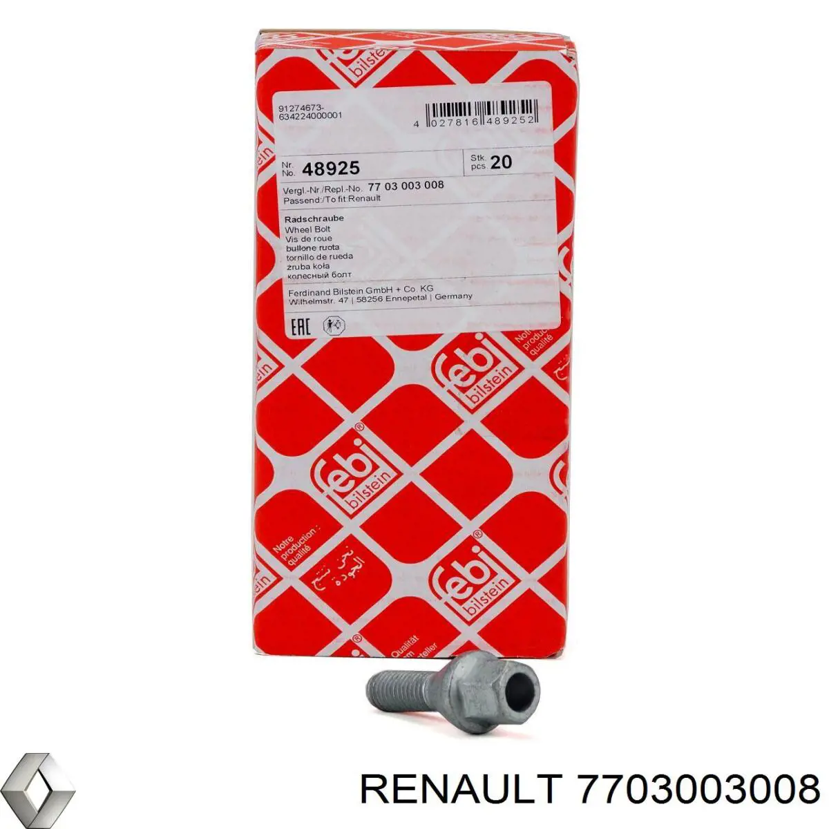 Comprar 7703003008 Renault (RVI) Tornillos de rueda