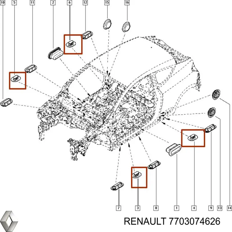 Tapón debajo de la carrocería Renault Scenic JM0, JM1