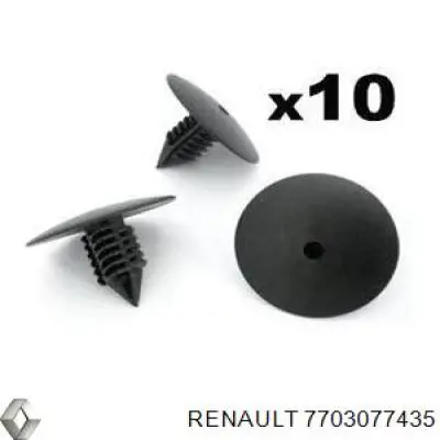 7703077435 Renault (RVI) clips de fijación de pasaruedas de aleta delantera
