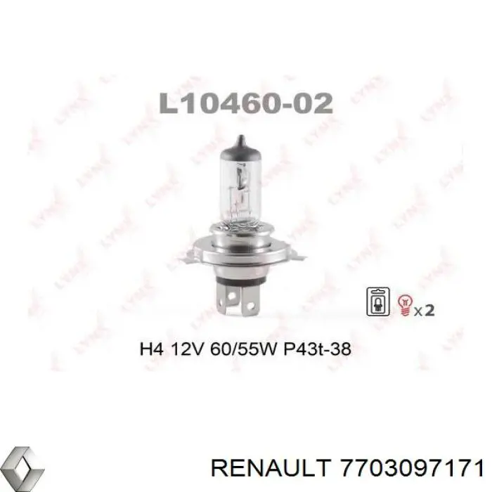 7703097171 Renault (RVI) bombilla halógena