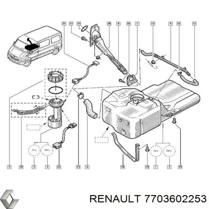 Tornillo de montaje del amortiguador trasero Renault (RVI) 7703602253 precio, desde 8,49 EUR