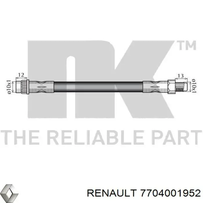 7704001952 Renault (RVI) tubo flexible de frenos