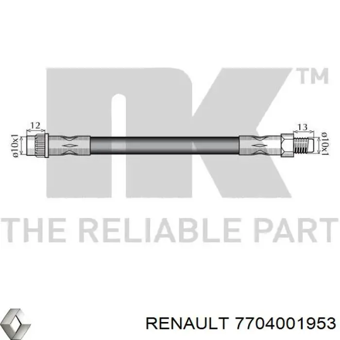 7704001953 Renault (RVI) tubo flexible de frenos
