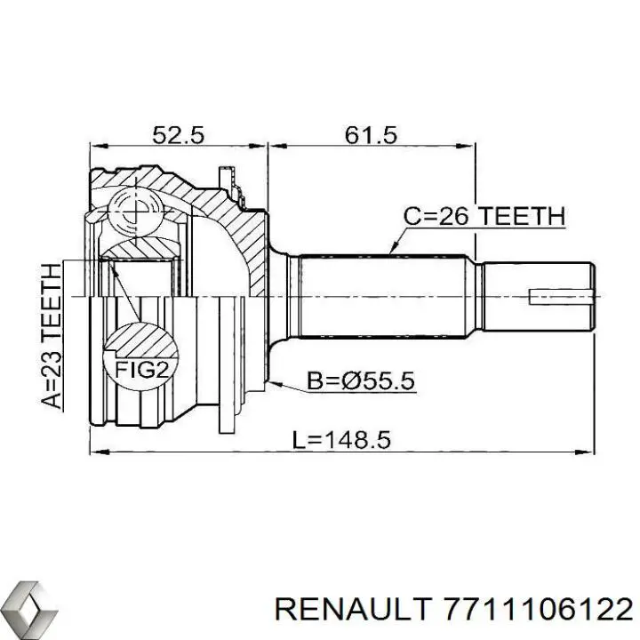 Árbol de transmisión delantero izquierdo para Renault 9 (L42)