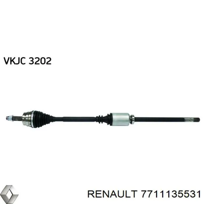 7711135531 Renault (RVI) árbol de transmisión delantero derecho