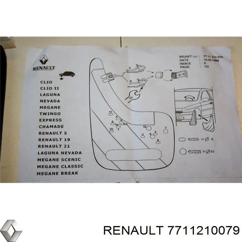 Juego de faldillas guardabarro delanteros para Renault Clio (BR01, CR01)