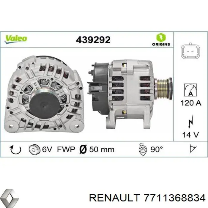 7711368834 Renault (RVI) alternador