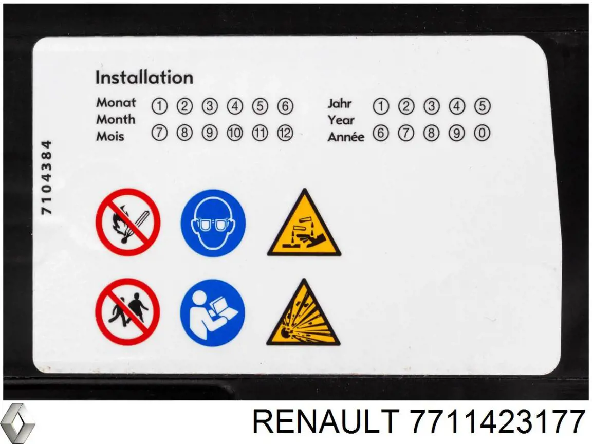 Batería Renault (RVI) 7711423177