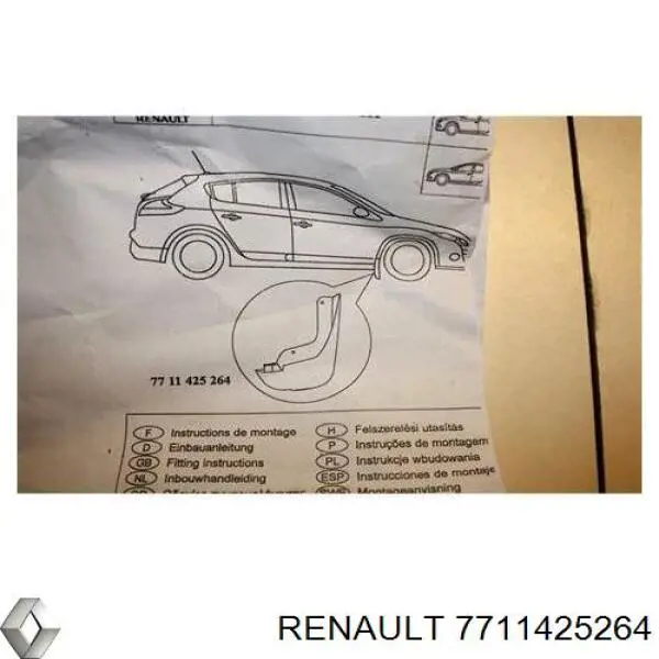 7711425264 Renault (RVI) juego de faldillas guardabarro delanteros
