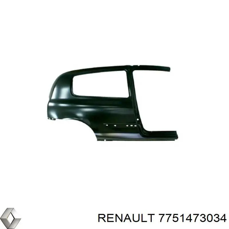 7751473034 Renault (RVI) guardabarros trasero derecho