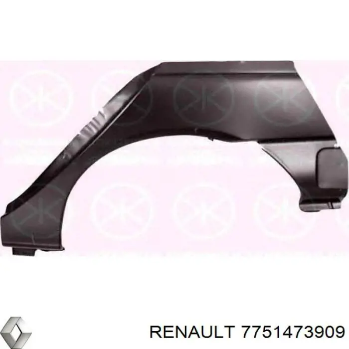 Guardabarros trasero derecho para Renault Megane (BM0, CM0)