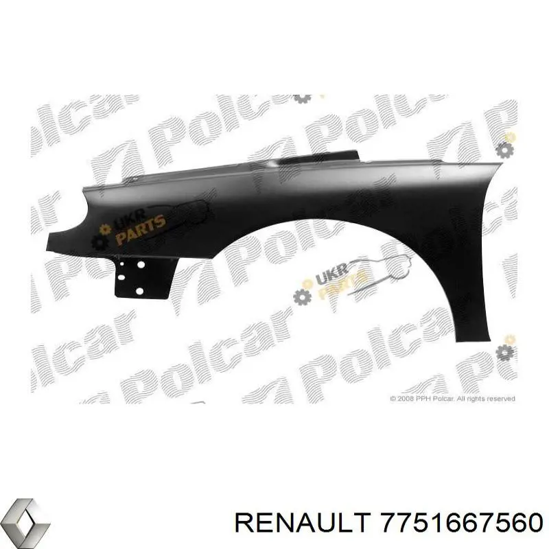 7751667560 Renault (RVI) guardabarros delantero derecho