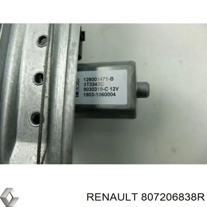 807206838R Renault (RVI) mecanismo de elevalunas, puerta delantera derecha