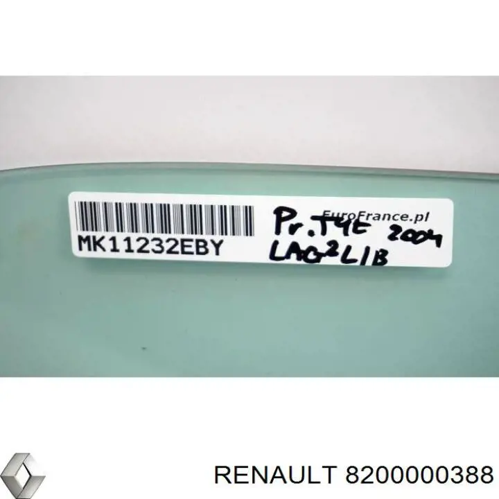 8200000388 Renault (RVI) luna de puerta trasera derecha