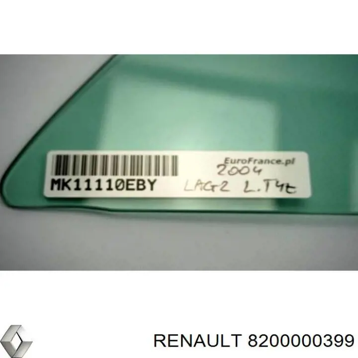 8200000399 Renault (RVI) ventanilla lateral de la puerta trasera izquierda