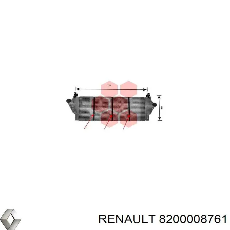 8200008761 Renault (RVI) intercooler