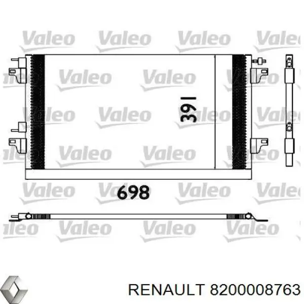 Comprar 8200008763 Renault (RVI) Condensador de aire acondicionado